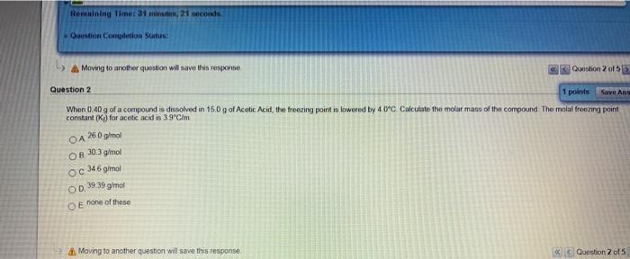 Remaining Timet 31 21 Seconds Gustin Completion Status A Moving To Another Question Will Save This Response Question 20 1