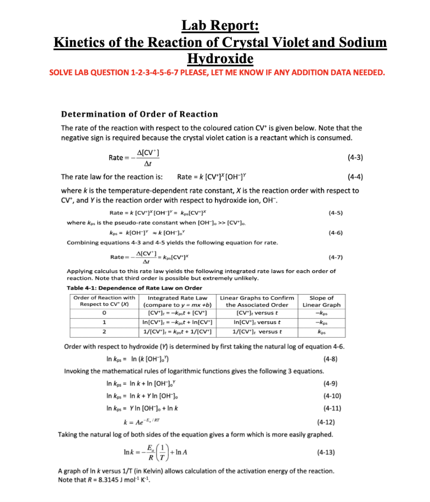 Solve All 7 Question In Sequence Please If Additional Details Needed Comment Below Temperature Of Solution Room Temp 1