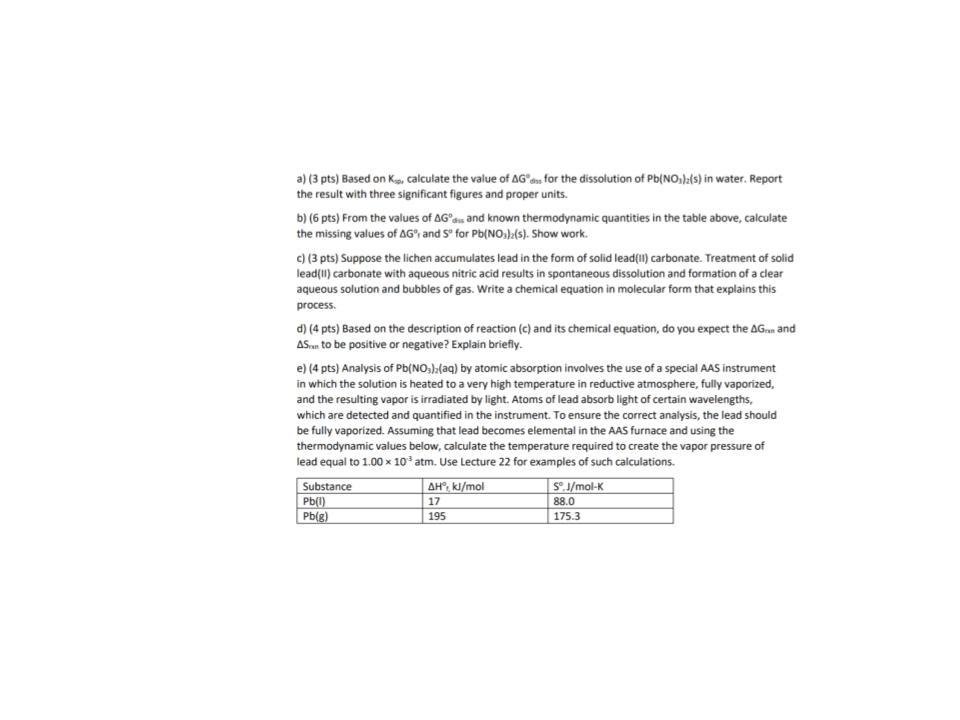 Problem 2 Prof Frazer And Lead Analysis 20 Points Professor Ronnie Frazer Williams Works At The Department Of Chemis 2