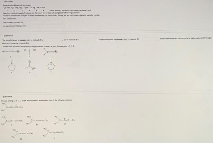 Question Negarding The Flowing The Bond Structures Shown Below From Left To Right What Is The Hybridization Of The Orbi 2