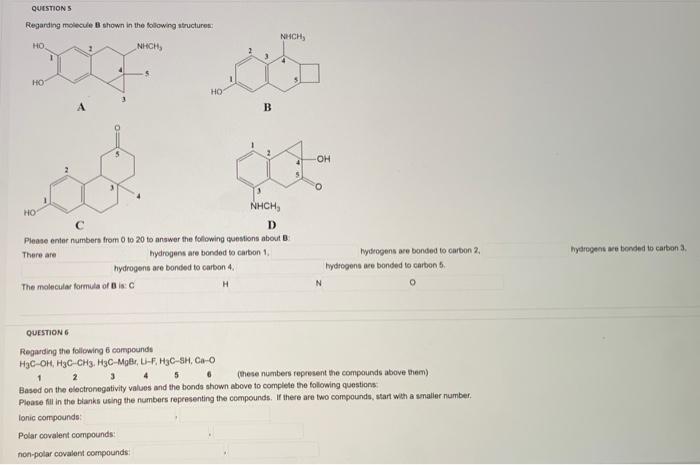 Question Negarding The Flowing The Bond Structures Shown Below From Left To Right What Is The Hybridization Of The Orbi 6