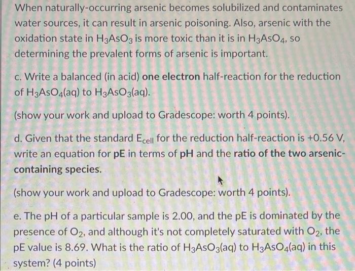When Naturally Occurring Arsenic Becomes Solubilized And Contaminates Water Sources It Can Result In Arsenic Poisoning 1