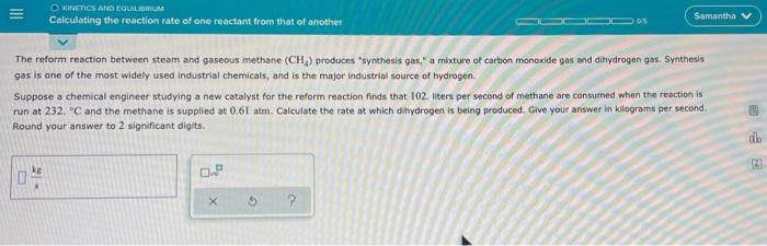 Okinetics And Equilibrium Samantha V Calculating The Reaction Rate Of One Reactant From That Of Another Dos The Reform R 1