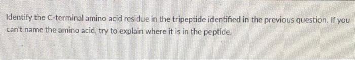 Identify The Amino Acid Residues In The Tripeptide Labeled B Below Use One Letter Or Three Letter Codes To Identify T 2