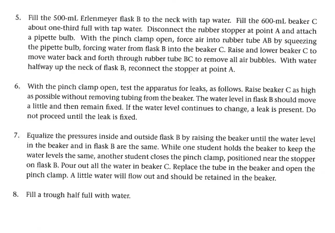 Instructions Using The Following Procedure Complete The Following Tables Write The Chemical Reactions For Both Proced 4