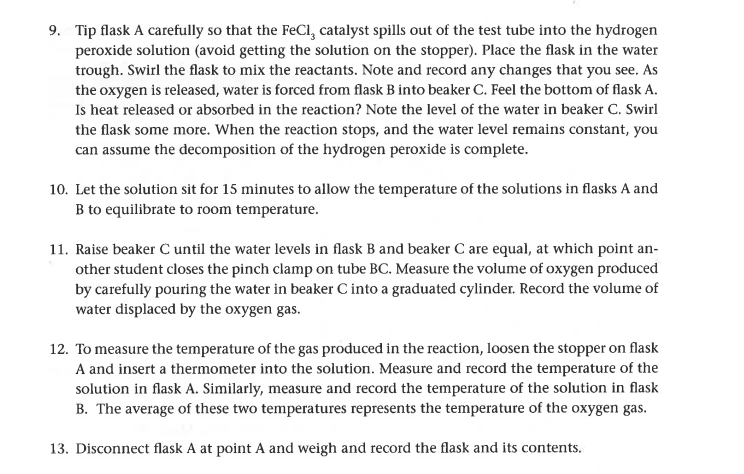 Instructions Using The Following Procedure Complete The Following Tables Write The Chemical Reactions For Both Proced 5