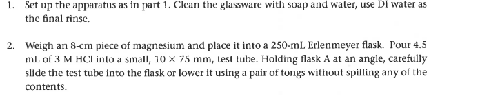 Instructions Using The Following Procedure Complete The Following Tables Write The Chemical Reactions For Both Proced 6