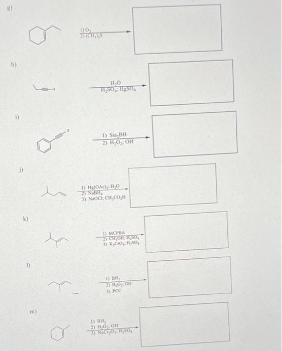5 For Each Of The Following Reactions Place The Structure Of The Major Organic Product In The Box Provided Each Number 2