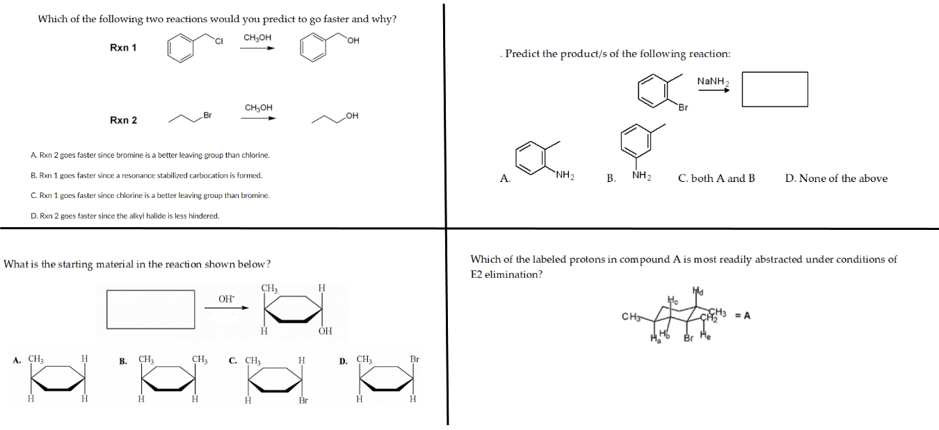 Which Of The Following Two Reactions Would You Predict To Go Faster And Why Ch Oh Oh Rxn 1 Ch Oh Rxn 2 A Rxn 2 Goes Fa 1