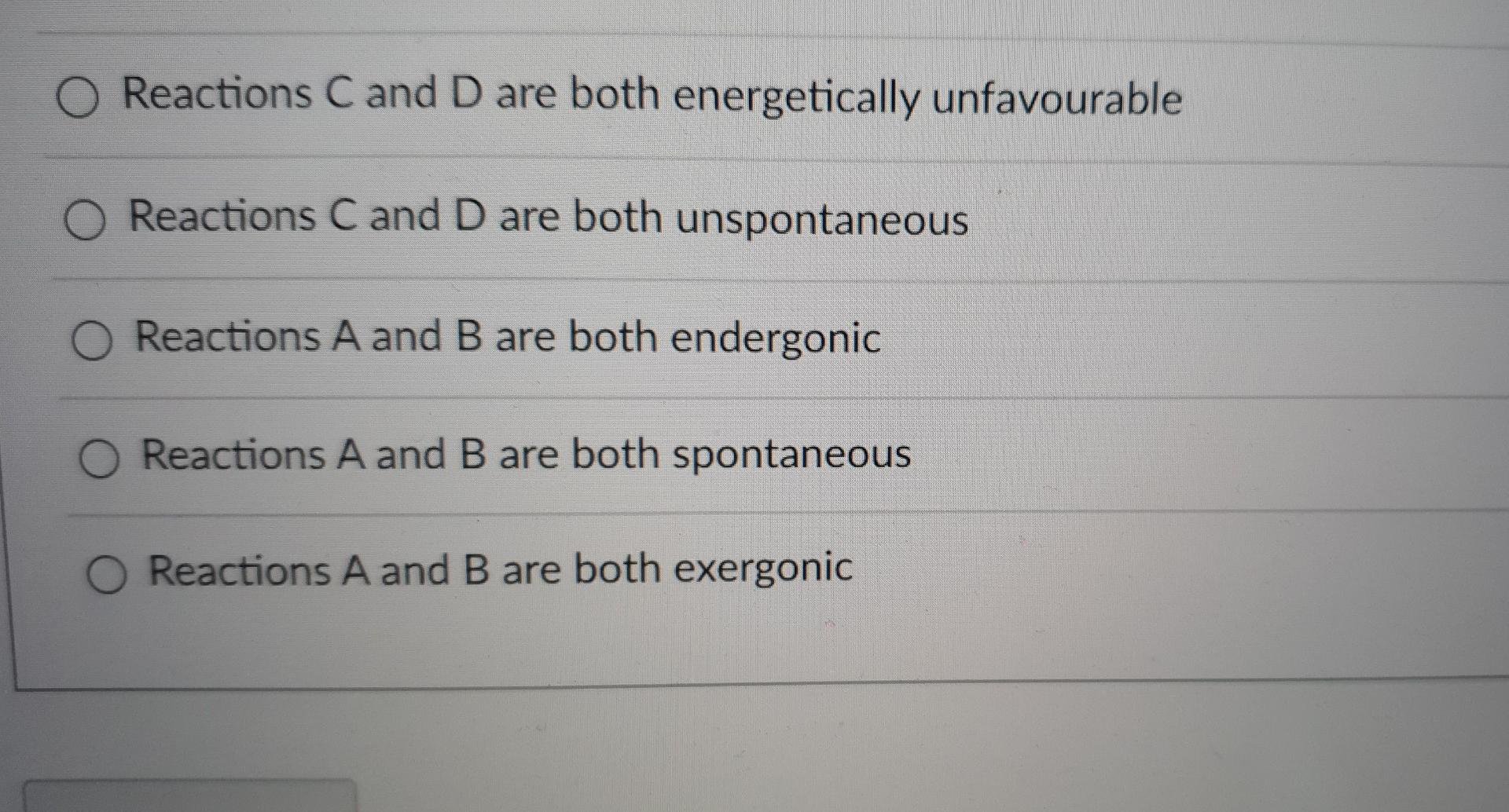 The Image Below Shows The Free Energy Diagrams For Four Different Reactions A B C And D Each Going From Reactant R 2