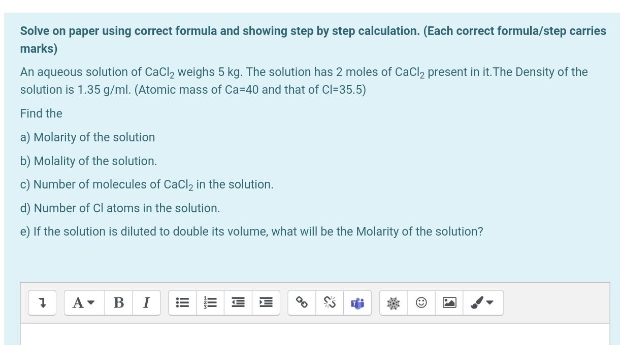 Solve On Paper Using Correct Formula And Showing Step By Step Calculation Each Correct Formula Step Carries Marks An 1
