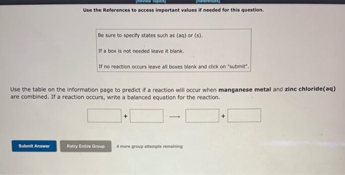 Use The References To Access Important Values If Needed For This Question Be Sure To Specify States Such As Aq Or S 3