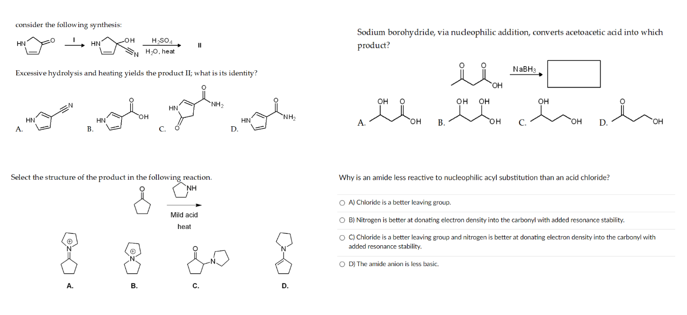 Consider The Following Synthesis Hn Hn Oh N H So4 H O Heat Excessive Hydrolysis And Heating Yields The Product Ii 1