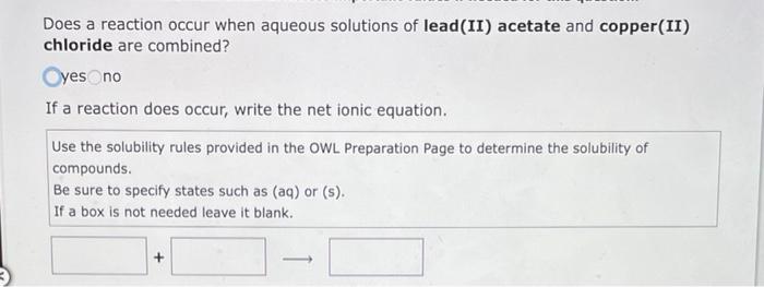 Does A Reaction Occur When Aqueous Solutions Of Iron Iii Bromide And Silver I Nitrate Are Combined Oyes No If A React 2
