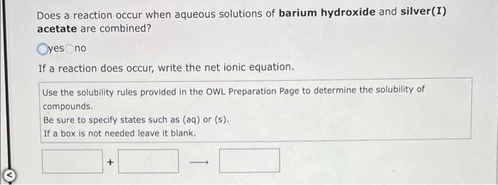 Does A Reaction Occur When Aqueous Solutions Of Manganese Ii Iodide And Sodium Hydroxide Are Combined Oyes No If A Rea 2