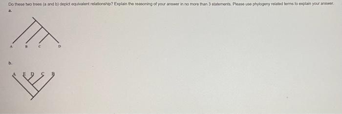 Do These Two Trees A And B Depict Equivalent Relationship Explain The Reasoning Of Your Answer In No More Than 3 Stat 1
