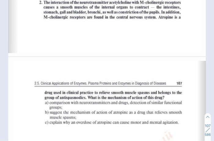 2 The Interaction Of The Neurotransmitter Acetylcholine With M Cholinergic Receptors Causes A Smooth Muscles Of The Int 1