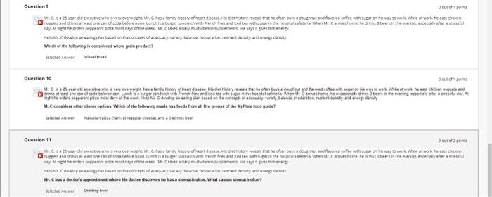 Selected Answer Lepte Beans Red Beans Question 141 Out Of Pers Mr C Is A 25 Year Executive Who Is Very Verweight Mc Ha 2