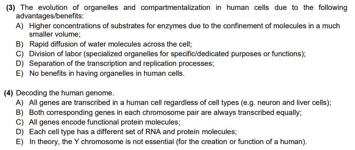 3 The Evolution Of Organelles And Compartmentalization In Human Cells Due To The Following Advantages Benefits A Hig 1