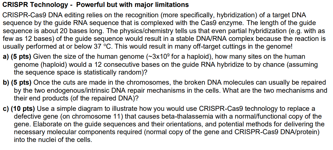 Crispr Technology Powerful But With Major Limitations Crispr Cas9 Dna Editing Relies On The Recognition More Specific 1