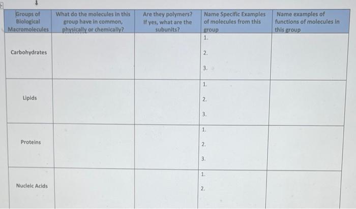 What Do The Molecules In This Group Have In Common Macromolecules Physically Or Chemically Groups Of Biological Carboh 1