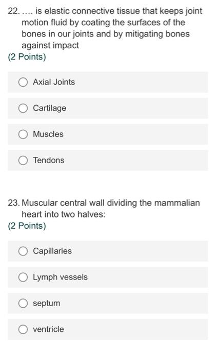 22 Is Elastic Connective Tissue That Keeps Joint Motion Fluid By Coating The Surfaces Of The Bones In Our Joints An 1