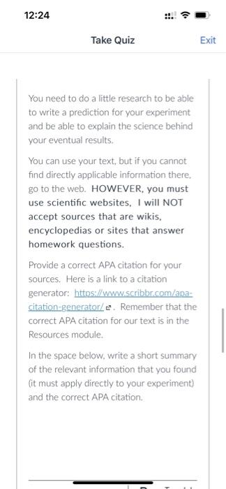12 24 Take Quiz You Need To Do A Little Research To Be Able To Write A Prediction For Your Experiment And Be Able To Exp 1