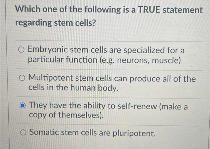Which One Of The Following Is A False Statement Concerning Reproductive And Or Therapeutic Cloning Choose The Incorrec 2