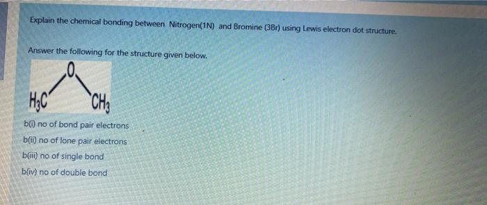 Explain The Chemical Bonding Between Nitrogen 1n And Bromine 38r Using Lewis Electron Dot Structure Answer The Follow 1