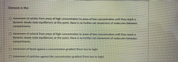 Osmosis Is The O Movement Of Solutes From Areas Of High Concentration To Areas Of Low Concentration Until They Reach A 1