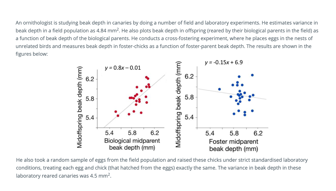 An Ornithologist Is Studying Beak Depth In Canaries By Doing A Number Of Field And Laboratory Experiments He Estimates 1