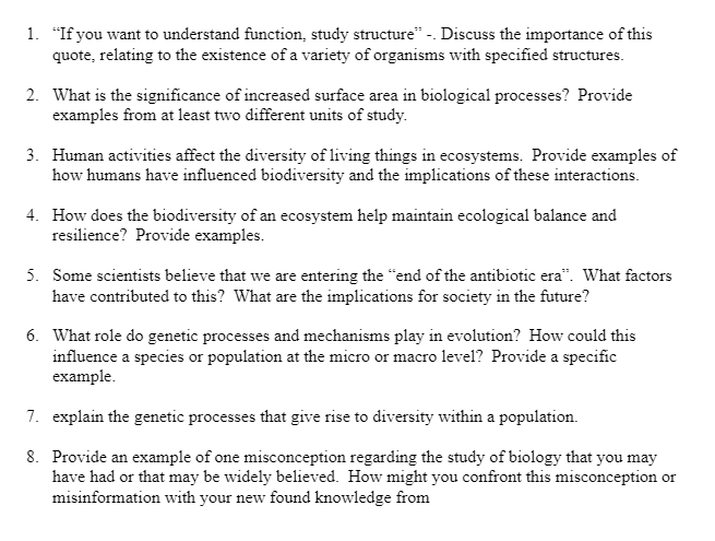 1 If You Want To Understand Function Study Structure Discuss The Importance Of This Quote Relating To The Existenc 1