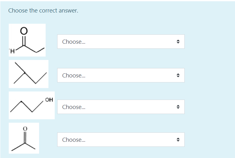 Choose The Correct Answer O Choose H Choose Oh Choose Choose Complete The Following By Placing The M 1