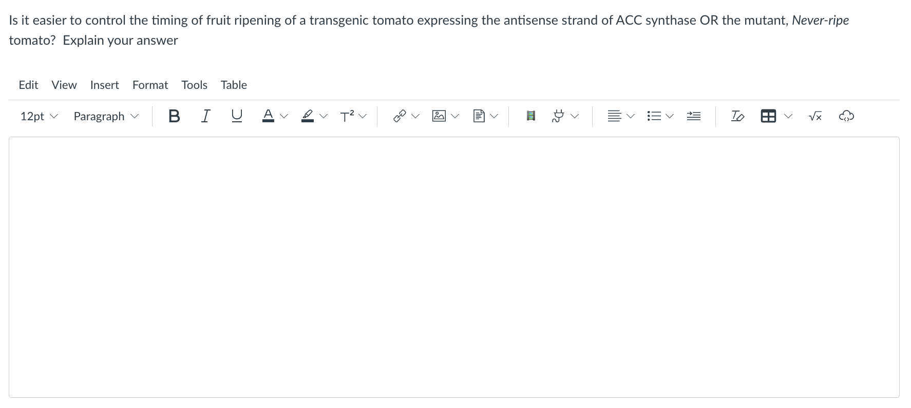 Is It Easier To Control The Timing Of Fruit Ripening Of A Transgenic Tomato Expressing The Antisense Strand Of Acc Synth 1
