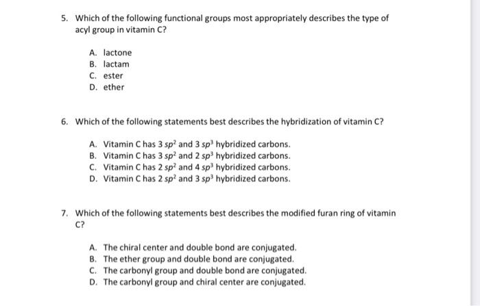 Chapter 1 Bioinformatics Exercise 1 2 Assessment Questions 1 What Is The Molecular Weight Of Vitamin C To 5 Significan 4