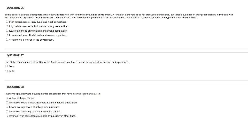 Question 26 Some Bacteria Excrete Siderophores That Help With Uptake Of Iron From The Surrounding Environment A Cheate 1