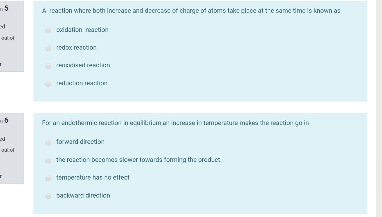 N5 A Reaction Where Both Increase And Decrease Of Charge Of Atoms Take Place At The Same Time Is Known As Ed Oxidation R 1