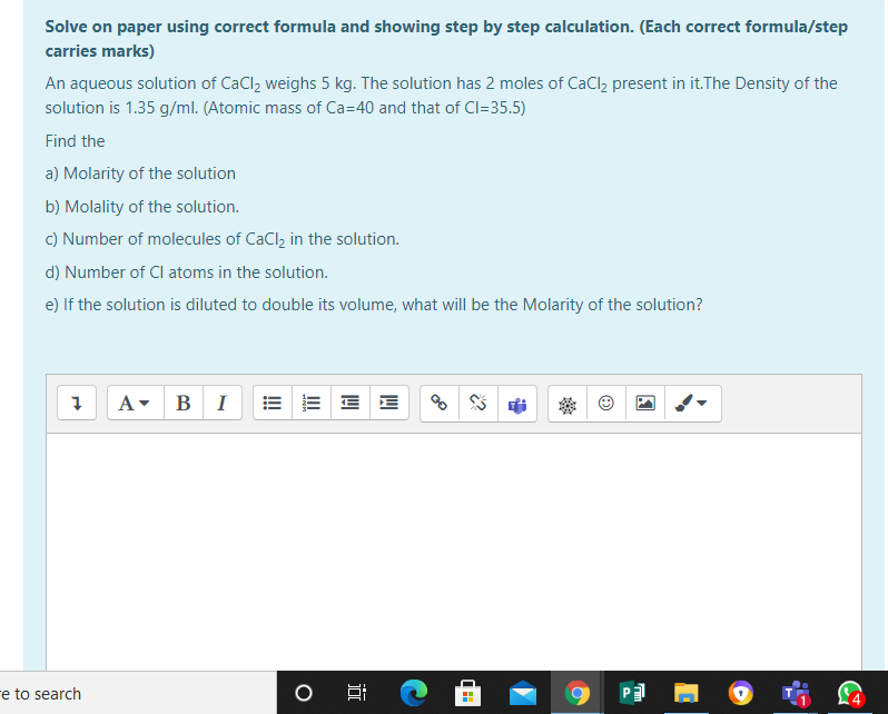 Solve On Paper Using Correct Formula And Showing Step By Step Calculation Each Correct Formula Step Carries Marks An 1