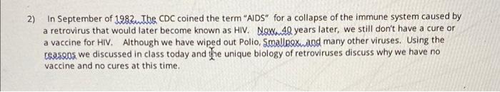 2 In September Of 1982 The Cdc Coined The Term Aids For A Collapse Of The Immune System Caused By A Retrovirus That W 1