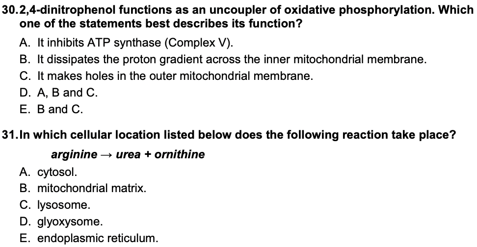 Please Answer Questions 30 31 With Reference To A B C D Or E 1
