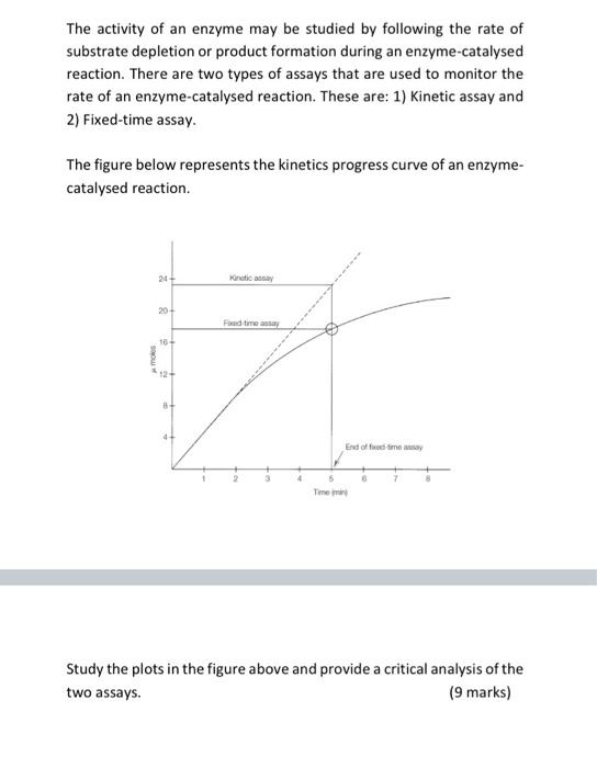 The Activity Of An Enzyme May Be Studied By Following The Rate Of Substrate Depletion Or Product Formation During An Enz 1