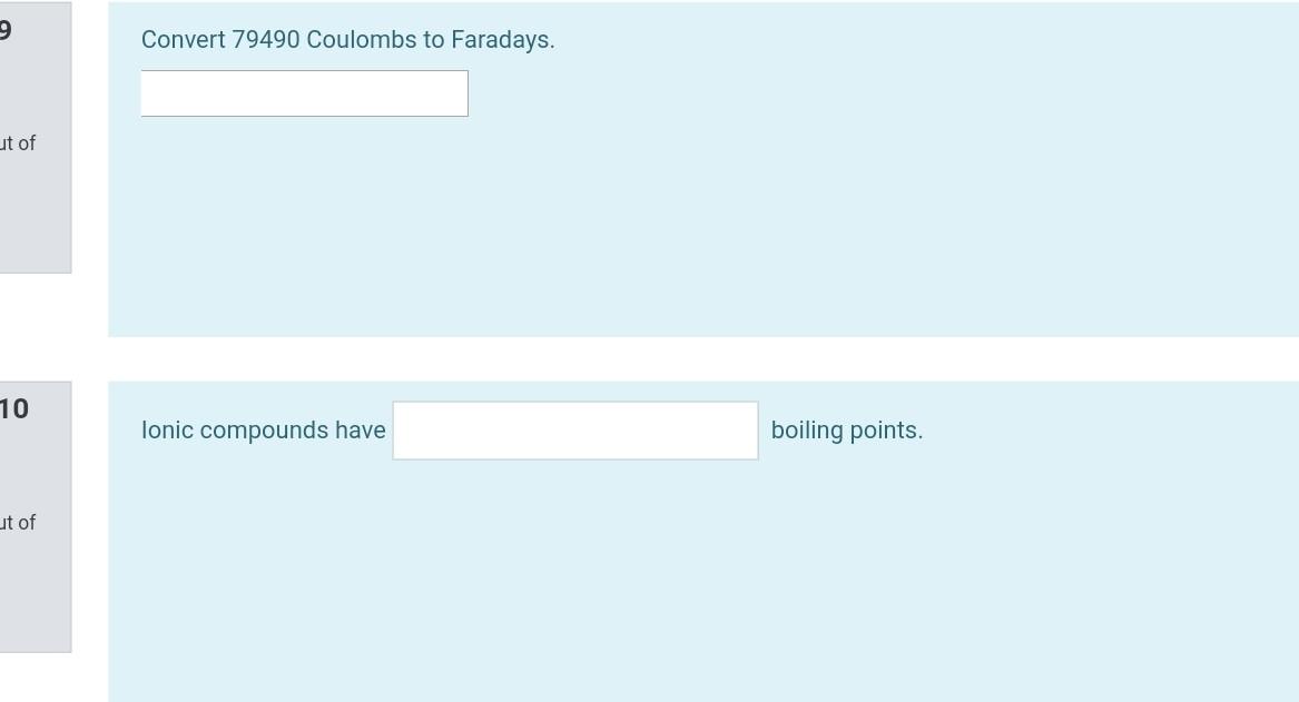Convert 79490 Coulombs To Faradays Ut Of 10 Ionic Compounds Have Boiling Points Ut Of 1