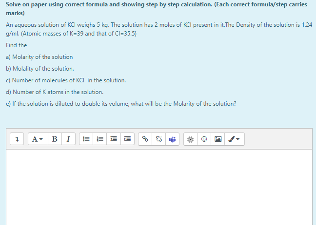 Solve On Paper Using Correct Formula And Showing Step By Step Calculation Each Correct Formula Step Carries Marks An 1