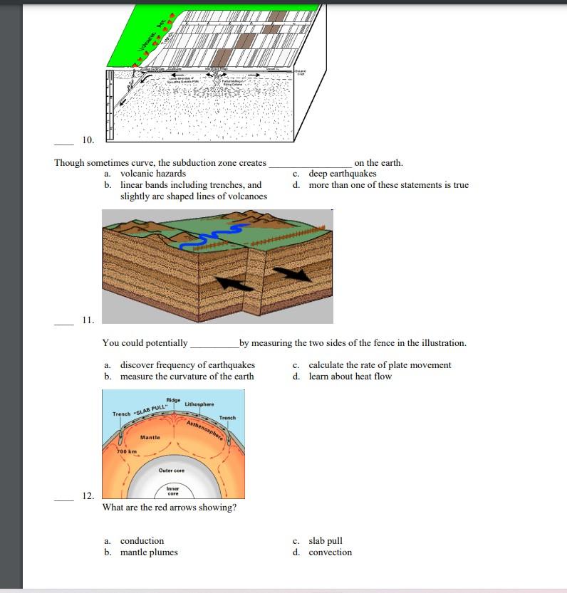 10 Though Sometimes Curve The Subduction Zone Creates A Volcanic Hazards B Linear Bands Including Trenches And Slig 1
