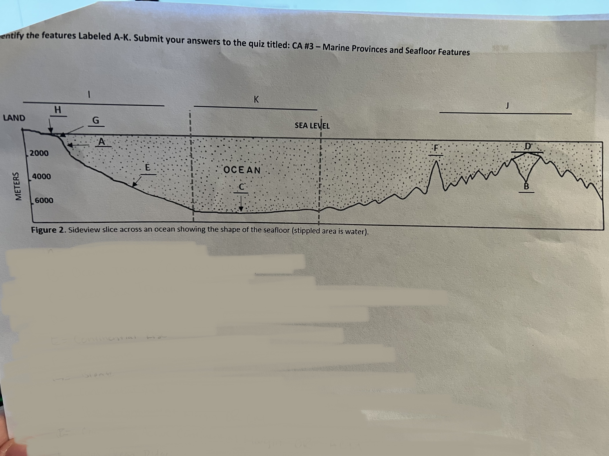 Entify The Features Labeled A K Submit Your Answers To The Quiz Titled Ca 3 Marine Provinces And Seafloor Features 1