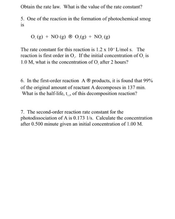 Kinetics 2 Name 1 To Obtain The Rate Of The Reaction 31 Aq Haso Aq 2 H Aq I Aq Haso Aq Ho 1 Yo 4
