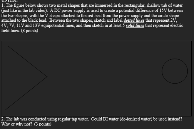 1 The Figure Below Shows Two Metal Shapes That Are Immersed In The Rectangular Shallow Tub Of Water Just Like In The 1