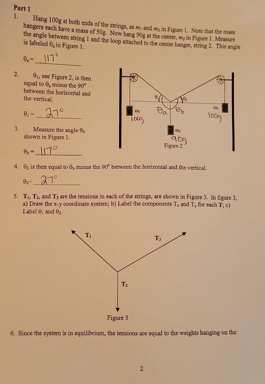 Static Equilibrium Experiment Masses Attached To A Piece Of String And Suspended By Pulleys Will Settle To Static Equili 2