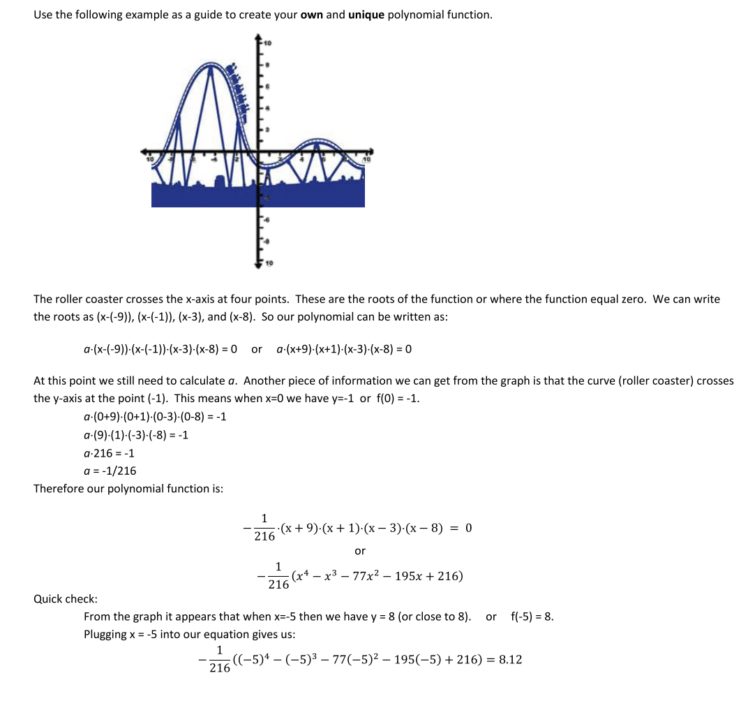 Create An Equation Of A Real World Polynomial Shape Many Objects In The Real World Can Be Modeled As Polynomials Functio 1
