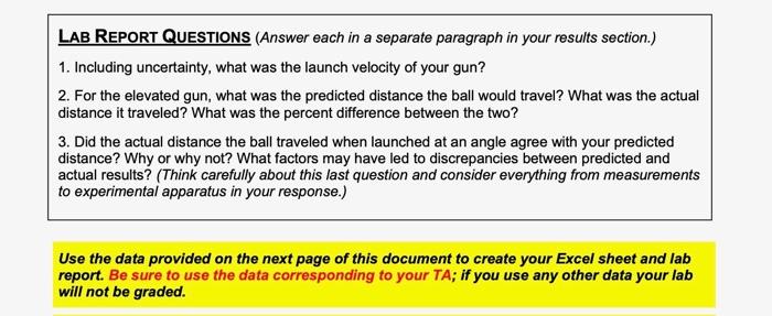Lab Report Questions Answer Each In A Separate Paragraph In Your Results Section 1 Including Uncertainty What Was T 1